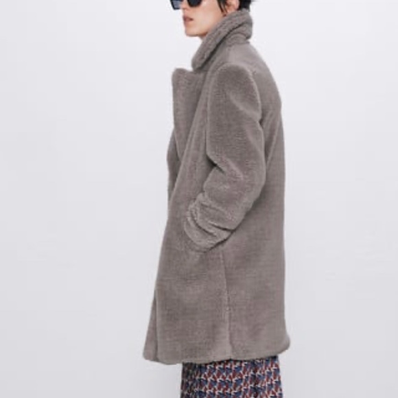 ZARA Fleece Coat:Gray, US M ,L, XL, XXL - Picture 5 of 10